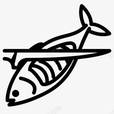 鱼片刀刀片切割图标图标