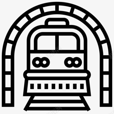 图标元素火车隧道城市元素图标图标