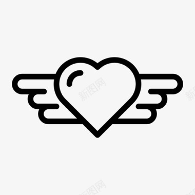 爱的翅膀心情人节图标图标