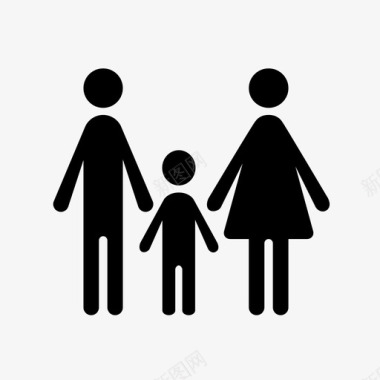 幸福家庭孩子夫妻图标图标