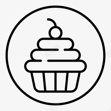 彩绘面包蛋糕面包店甜点图标图标