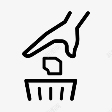 勾勒扔垃圾垃圾桶lixo图标图标