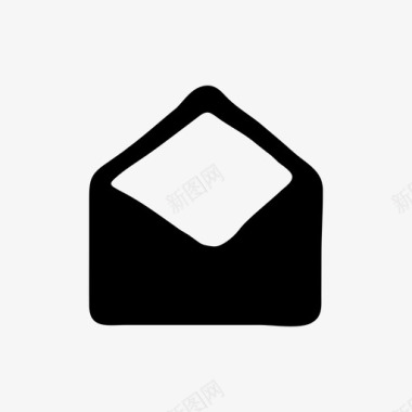 电子邮件打开信封手绘图标图标