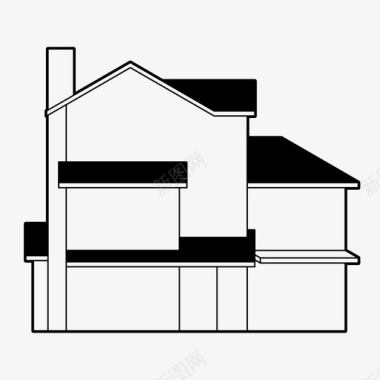 倒塌房屋房子建筑家庭住宅图标图标