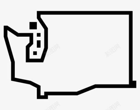 华盛顿地图美国各州地图图标图标