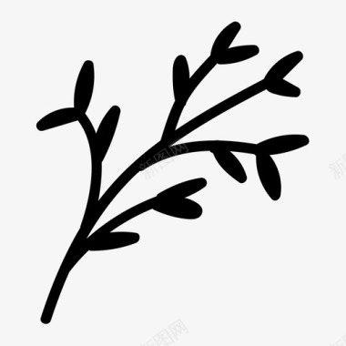 手工羊毛植物手绘树叶图标图标