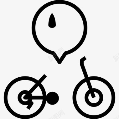 山地自行车骑行自行车景观图标图标