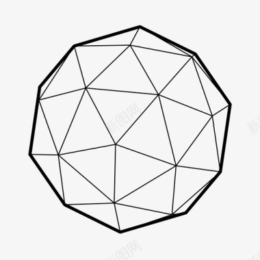 六边形图案测地线球建筑球图标图标