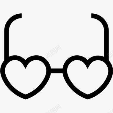 线稿心形眼镜爱情眼镜情人图标图标