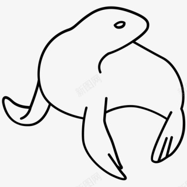 海豹毛皮狮子图标图标