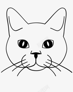 白猫动物脸图标图标