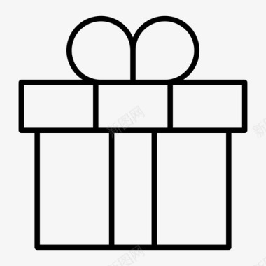 扁平化礼品盒礼品庆祝礼品盒图标图标