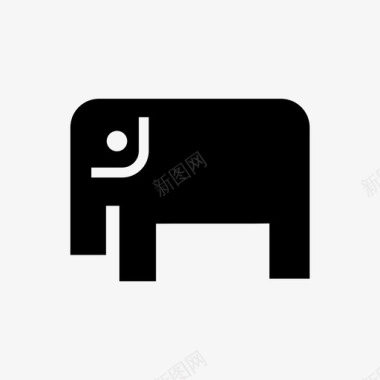 大象动物重图标图标
