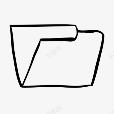 手绘水獭文件夹箱子文件图标图标
