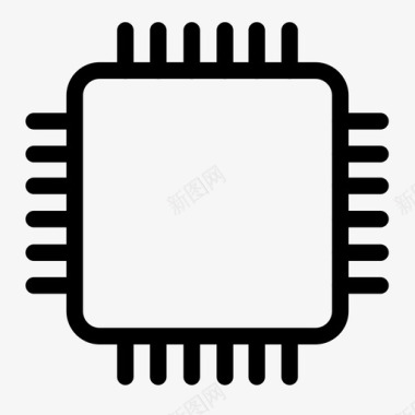 微处理器电子微芯片图标图标