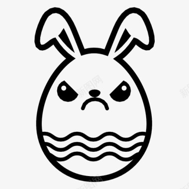 复活节彩蛋愤怒兔子图标图标