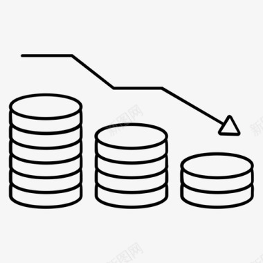 卡通人钱硬币下来银行现金图标图标