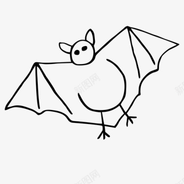 蝙蝠动物手绘动物图标图标