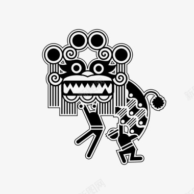 传统文化舞狮吉祥中国节日图标图标