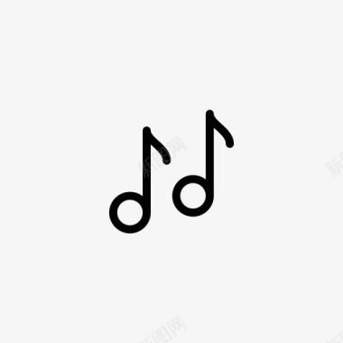 两个简单的音符音乐声音图标图标