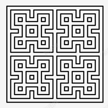 几何马赛克纹理图案阿拉伯瓷砖中国几何图标图标