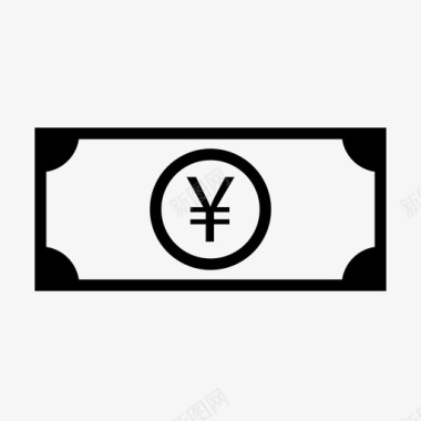 日元纸币现金货币图标图标