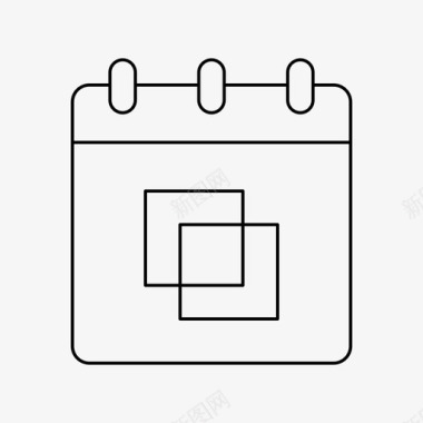 日历重叠日程表重叠记事本图标图标