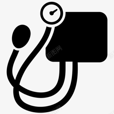 听诊器图标血压袖带工具箱泵图标图标