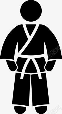 跆拳道背景空手道黑带武术图标图标