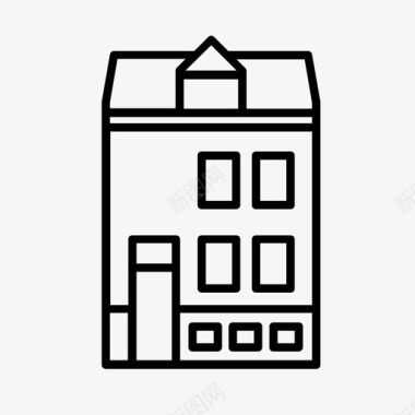 联排别墅公寓住宅图标图标