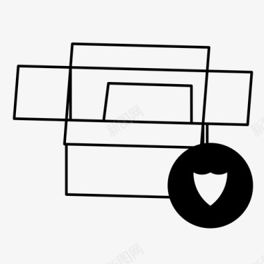 售票箱移动箱交付订单安全图标图标