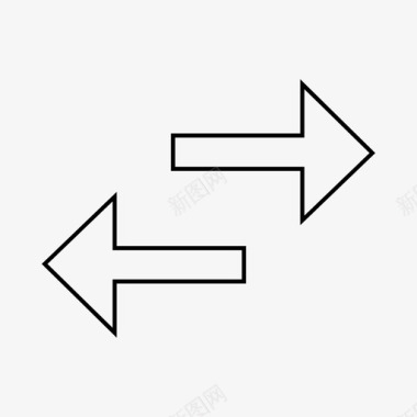 交换水平方向材料线图标图标
