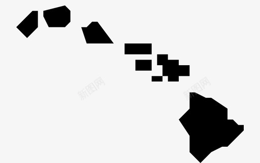 夏威夷地图各州美国图标图标