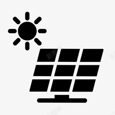 太阳能板能源电力图标图标