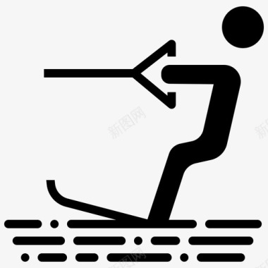 运动冲浪板娱乐滑雪图标图标
