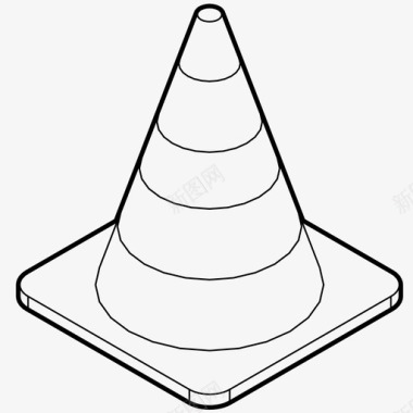 8个交通图标交通锥注意控制图标图标