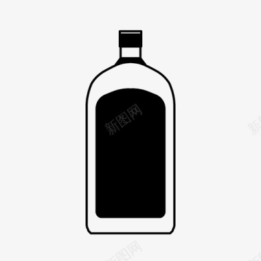 利口酒瓶酒精饮料图标图标