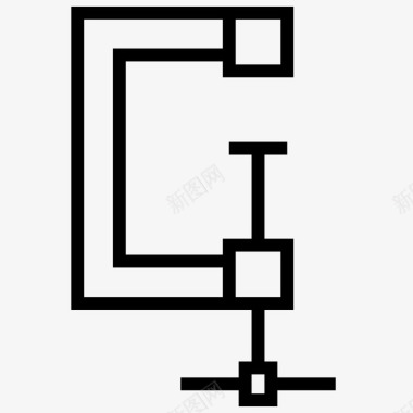 手动机械夹具c建筑施工图标图标