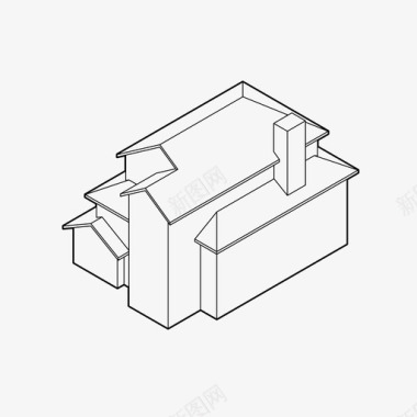 设计房屋房屋轴测建筑家庭住宅图标图标