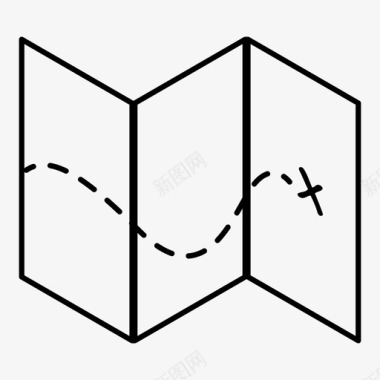地图学校标志地图野营远足图标图标