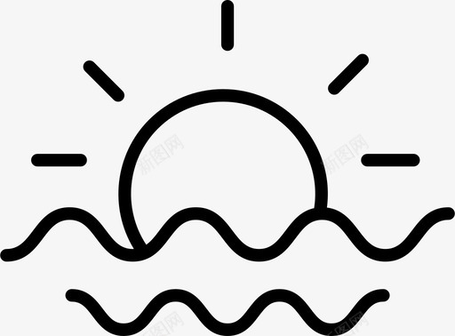 海滩派对太阳和大海阳光和大海海滩图标图标