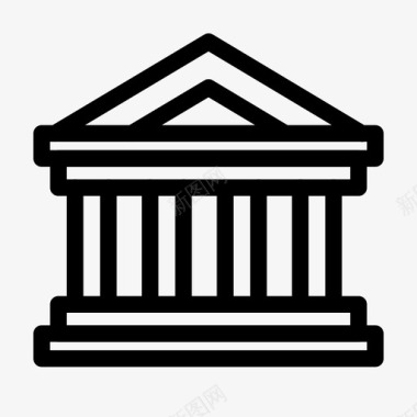 希腊神庙建筑法院图标图标