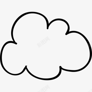云素描形状天气社交媒体手绘图标图标