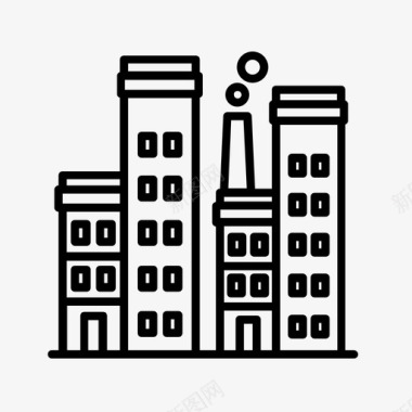 建筑与城市城市建筑物城镇图标图标