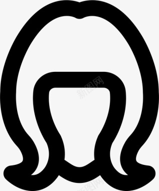 女人发型美女漂亮的发型md轮廓图标图标