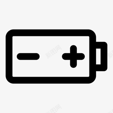 电池极电动电池负极图标图标