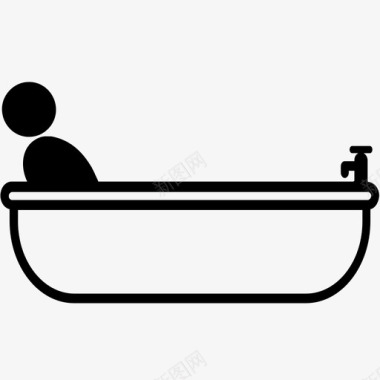 放松浴洗澡清洁图标图标