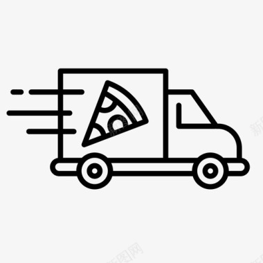 披萨送货快递快速送货图标图标