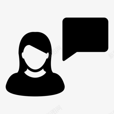 语音气泡商务女性聊天图标图标