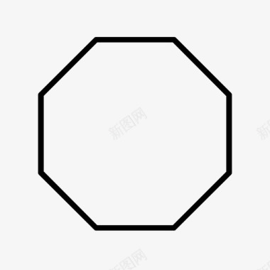 八角形形状几何图标图标